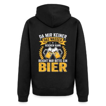 Drôle De Bière Dicton, Festival De Concert De Fête - Veste à capuche bio Premium Unisexe - noir - Dos - Nico (187cm)