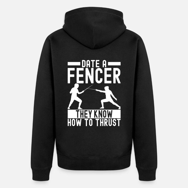 Fechten Fechtsport - Unisex Premium Bio Zip Hoodie - Schwarz