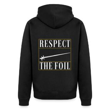 Fechten Fechtsport - Unisex Premium Bio Zip Hoodie - Schwarz - Hinten - Nico (187cm)