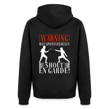 Fechten Fechtsport - Unisex Premium Bio Zip Hoodie - Schwarz - Hinten - Nico (187cm)