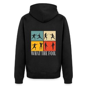 Fechten Fechtsport - Unisex Premium Bio Zip Hoodie - Schwarz - Hinten - Nico (187cm)