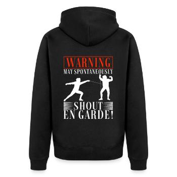 Fechten Fechtsport - Unisex Premium Bio Zip Hoodie - Schwarz - Hinten - Nico (187cm)