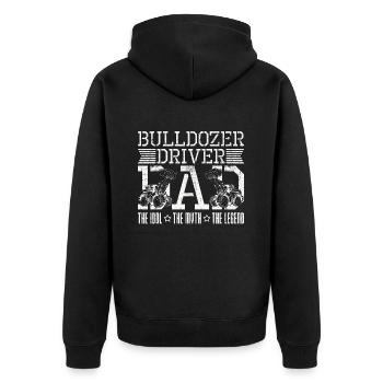 Bulldozer Driver Dad The Idol The Heavy Equipment - Unisex Premium Bio Zip Hoodie - Schwarz - Hinten - Nico (187cm)
