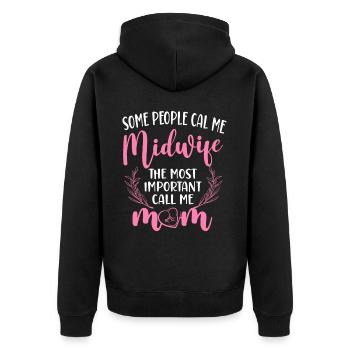 Infirmière Sage-femme Accoucheuse Maman - Veste à capuche bio Premium Unisexe - noir - Dos - Nico (187cm)