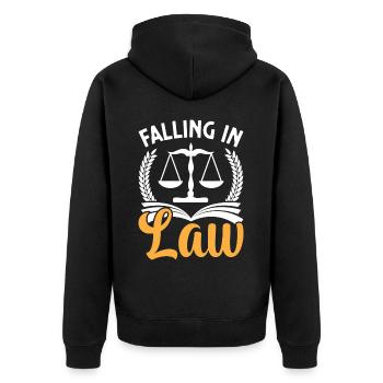 Funny Law Student Law School Future Juris - Unisex Premium Organic Zip Hoodie - black - Back - Nico (187cm)