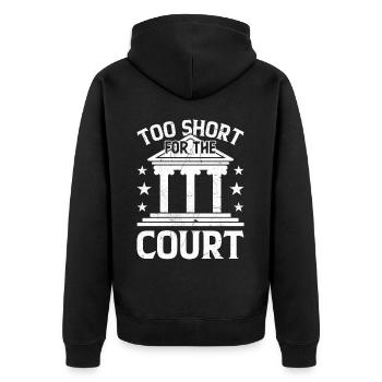 Lustiger Jurastudent Jurastudium - Unisex Premium Bio Zip Hoodie - Schwarz - Hinten - Nico (187cm)