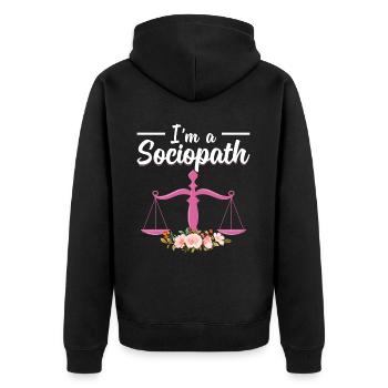Funny Law Student Law School Future Juris - Unisex Premium Organic Zip Hoodie - black - Back - Nico (187cm)