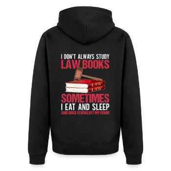 Lustiger Jurastudent Jurastudium - Unisex Premium Bio Zip Hoodie - Schwarz - Hinten - Nico (187cm)