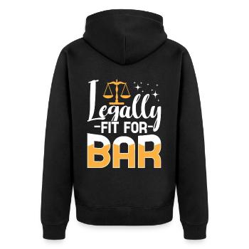 Jurastudent Jurastudium Zukünftiger Jurist - Unisex Premium Bio Zip Hoodie - Schwarz - Hinten - Nico (187cm)