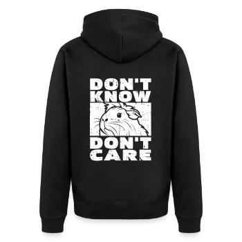 Meerschwein Meerschweinchen Lustig - Unisex Premium Bio Zip Hoodie - Schwarz - Hinten - Nico (187cm)