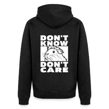 Meerschwein Meerschweinchen Witzig - Unisex Premium Bio Zip Hoodie - Schwarz - Hinten - Nico (187cm)