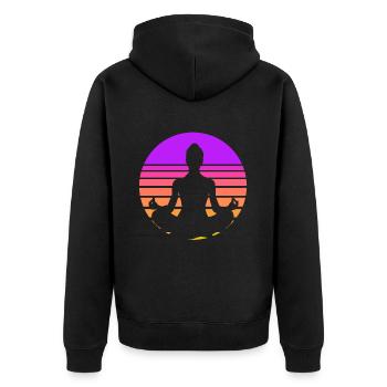 Méditation méditer Zen Yoga cadeau - Veste à capuche bio Premium Unisexe - noir - Dos - Nico (187cm)