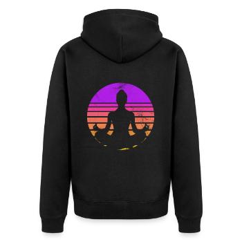 Méditation - Veste à capuche bio Premium Unisexe - noir - Dos - Nico (187cm)