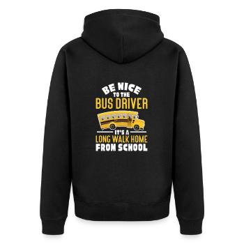 Chauffeur de bus Chauffeur de bus Bus Schuhlbus cadeau - Veste à capuche bio Premium Unisexe - noir - Dos - Nico (187cm)