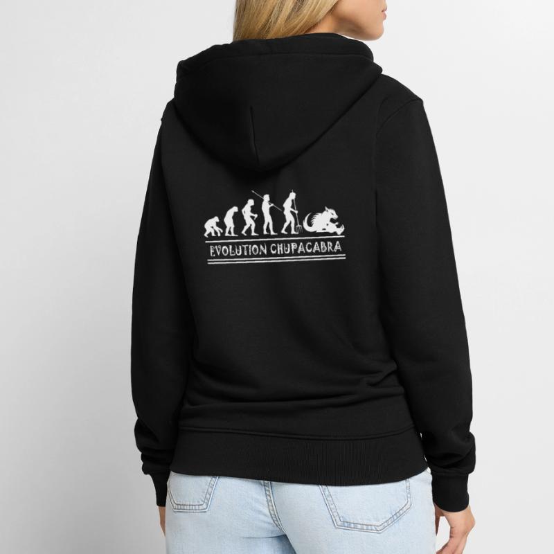 Cryptozoologistes Chupacabra Créatures Évolution Veste à capuche bio Premium Unisexe