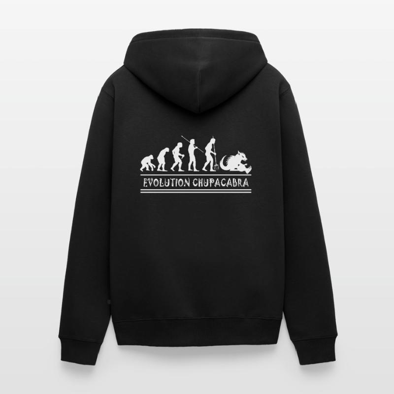 Cryptozoologistes Chupacabra Créatures Évolution Veste à capuche bio Premium Unisexe