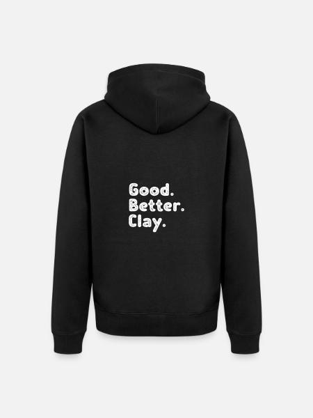 Good better Clay - Unisex Premium Bio Zip Hoodie - Schwarz