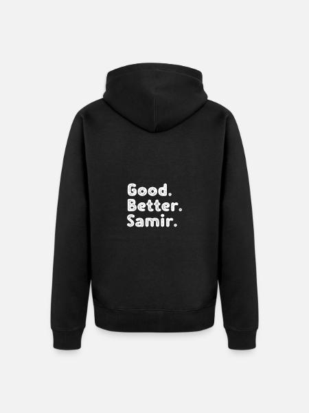 Good better Samir - Unisex Premium Organic Zip Hoodie - black