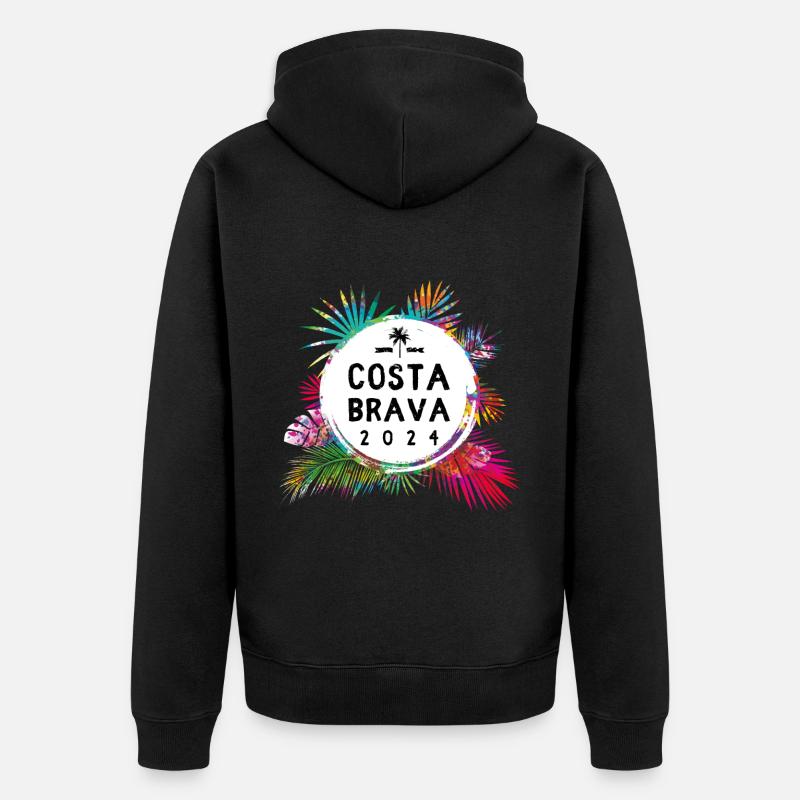 Costa Brava 2024 Coloré - Veste à capuche bio Premium Unisexe - noir