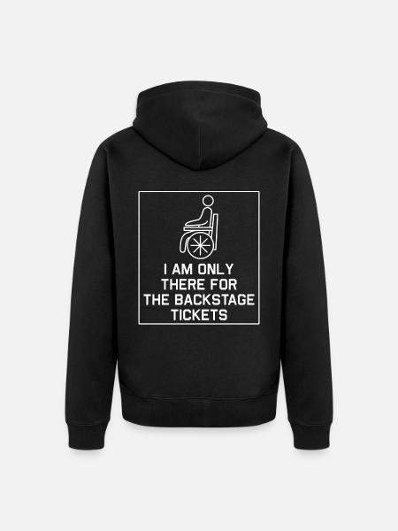Amputation Überlebende Behinderten Rollstuhlkostüm - Unisex Premium Bio Zip Hoodie - Schwarz