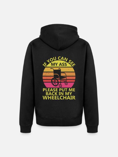 Amputation Überlebende Behinderten Rollstuhlkostüm - Unisex Premium Bio Zip Hoodie - Schwarz