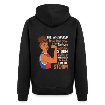They whispered that they didn't want to talk to the stormwomen. - Unisex Premium Organic Zip Hoodie - black - Back - Nico (187cm)