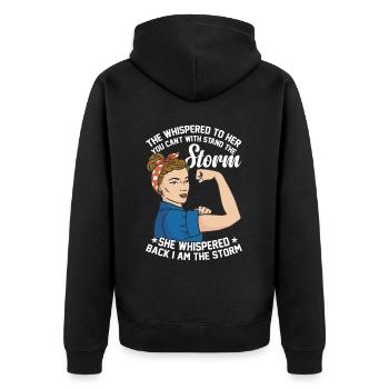 They whispered that they didn't want to talk to the stormwomen. - Unisex Premium Organic Zip Hoodie - black - Back - Nico (187cm)