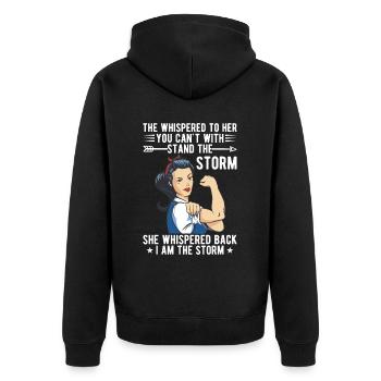 They whispered that they didn't want to talk to the stormwomen. - Unisex Premium Organic Zip Hoodie - black - Back - Nico (187cm)