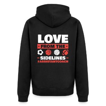 Assistant Coach Sport Trainer Team Coaching - Unisex Premium Organic Zip Hoodie - black - Back - Nico (187cm)