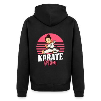 Maman karaté - Veste à capuche bio Premium Unisexe - noir - Dos - Nico (187cm)