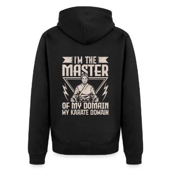 I'm the Master of my Domain my Karate domain - Unisex Premium Organic Zip Hoodie - black - Back - Nico (187cm)