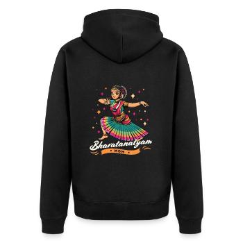 Bharatanatyam Mom Indischer Tanz Indischer - Unisex Premium Bio Zip Hoodie - Schwarz - Hinten - Nico (187cm)