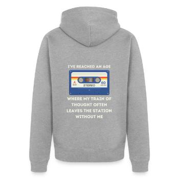 Retro -sarkastisches Alter Spruch - Unisex Premium Bio Zip Hoodie - Grau meliert - Hinten - Nico (187cm)