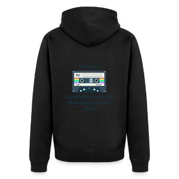 Retro -sarkastisches Alter Spruche - Unisex Premium Bio Zip Hoodie - Schwarz - Hinten - Nico (187cm)