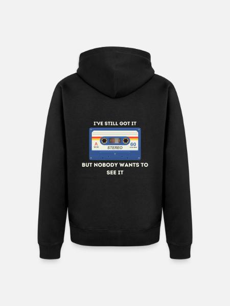 Retro -Sarcastic - Unisex Premium Bio Zip Hoodie - Schwarz