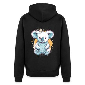 Mignon Anime Style Koala Kawaii - Veste à capuche bio Premium Unisexe - noir - Dos - Nico (187cm)