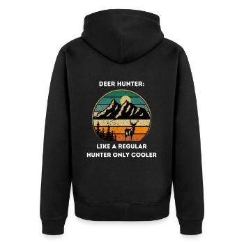 Unique Hunt - Unisex Premium Organic Zip Hoodie - black - Back - Nico (187cm)