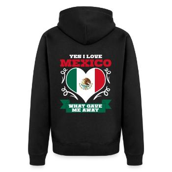 Mexico Heart Mexican Flag Mexicans - Unisex Premium Organic Zip Hoodie - black - Back - Nico (187cm)