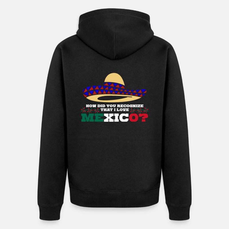 Mexique Drapeau mexicain Mexicains - Veste à capuche bio Premium Unisexe - noir
