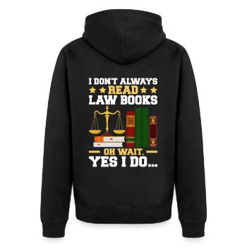 Lustiger Jurastudent Jurastudium - Unisex Premium Bio Zip Hoodie - Schwarz - Hinten - Nico (187cm)