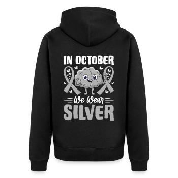 Dyslexia Awareness Dyslexics - Unisex Premium Organic Zip Hoodie - black - Back - Nico (187cm)