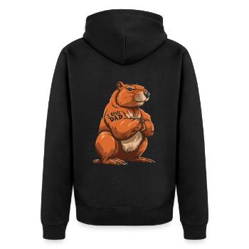 Capybara Wasserschwein J’aime papa - Veste à capuche bio Premium Unisexe - noir - Dos - Nico (187cm)