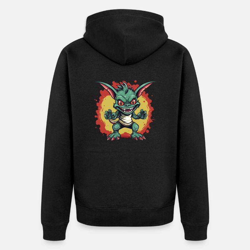 Cryptozoologistes Chupacabra Créatures Cartoony - Veste à capuche bio Premium Unisexe - noir