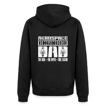 Aerospace Engineer Dad The Idol The Engineering - Unisex Premium Bio Zip Hoodie - Schwarz - Hinten - Nico (187cm)