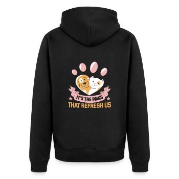 Hunderettungs Designs Für Tierrechtsaktivisten - Unisex Premium Bio Zip Hoodie - Schwarz - Hinten - Nico (187cm)