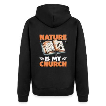 Magische Dunkle Kunst Okkulte Hexen Designs - Unisex Premium Bio Zip Hoodie - Schwarz - Hinten - Nico (187cm)