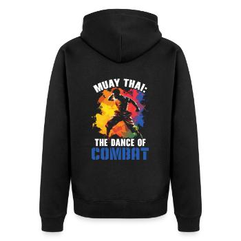 Muay Thai Boxing Martial Arts Martial Artist MMA - Unisex Premium Organic Zip Hoodie - black - Back - Nico (187cm)