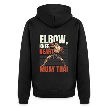 Muay Thaï Boxe Arts Martiaux Artiste Martial MMA - Veste à capuche bio Premium Unisexe - noir - Dos - Nico (187cm)