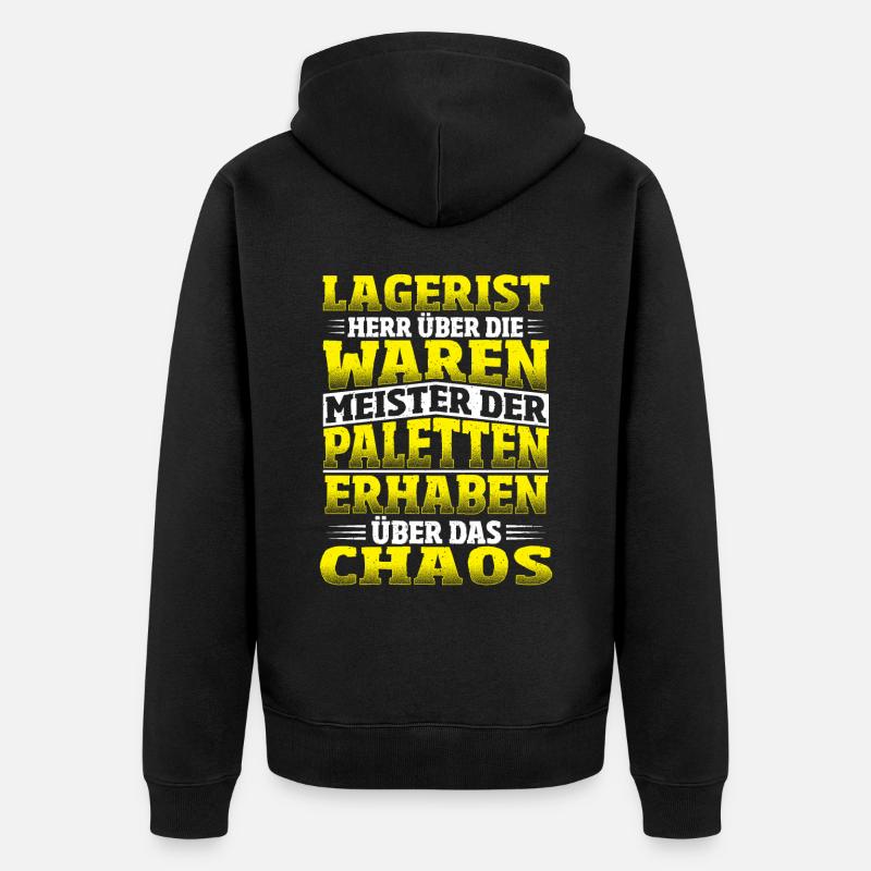Lustiger Staplerfahrer Gabelstapler Beruf Sprüche - Unisex Premium Bio Zip Hoodie - Schwarz
