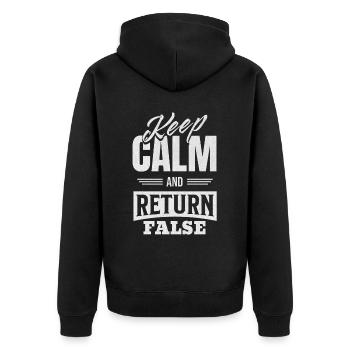Gardez votre calme et retournez faux - Pour les développeurs et - Veste à capuche bio Premium Unisexe - noir - Dos - Nico (187cm)